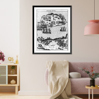 Historic Framed Print, Insula Puna,  17-7/8" x 21-7/8"