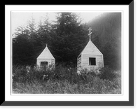 Historic Framed Print, [Russian cemetery, Alaska. Wooden tombs],  17-7/8" x 21-7/8"