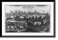 Historic Framed Print, The battel between the Spaniards and the pyrats or buccaniers before the Citty of Panama,  17-7/8" x 21-7/8"
