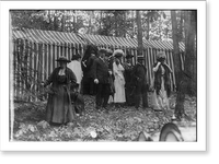 Historic Framed Print, Weddings - Guests at Arthur Wood wedding [in front of tent, NYC],  17-7/8" x 21-7/8"