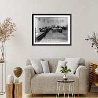 Historic Framed Print, [Executives and employees in offices in Civil Service [Comm.?], Washington, D.C.: 9 people at desks],  17-7/8" x 21-7/8"