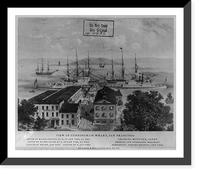 Historic Framed Print, View of Cunningham Wharf, San Francisco,  17-7/8" x 21-7/8"