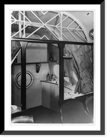 Historic Framed Print, [Interior (bar) of Do X seaplane (flying boat) built by Dornier],  17-7/8" x 21-7/8"