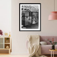 Historic Framed Print, [Interior (bar) of Do X seaplane (flying boat) built by Dornier],  17-7/8" x 21-7/8"