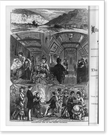 Historic Framed Print, The Pacific Tourist...A Complete Traveller's Guide of the Union and Central Pacific Railroads (1876): [Frontis., showing composite of 3 scenes of Palace-car life on the Pacific Railroad"]",  17-7/8" x 21-7/8"