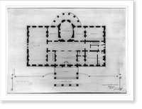 Historic Framed Print, [The White House (Executive Mansion"),  Washington,  D.C. Principal floor,  reflected ceiling,  stairs,  etc.]",  17-7/8" x 21-7/8"