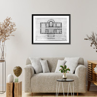 Historic Framed Print, [The White House (Executive Mansion"),  Washington,  D.C. Principal floor,  reflected ceiling,  stairs,  etc.]",  17-7/8" x 21-7/8"