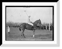Historic Framed Print, H.H. Harrison on horse - polo,  17-7/8" x 21-7/8"