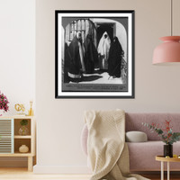 Historic Framed Print, Veiled Mohammedan women leaving the harem, Adana, Asiatic Turkey - Scene of massacres of April 1909,  17-7/8" x 21-7/8"