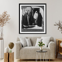 Historic Framed Print, Veiled Mohammedan women leaving the harem, Adana, Asiatic Turkey - Scene of massacres of April 1909,  17-7/8" x 21-7/8"