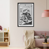 Historic Framed Print, [Political cartoon showing faceless Uncle Sam with luggage striding rapidly away from Soviet China"]",  17-7/8" x 21-7/8"