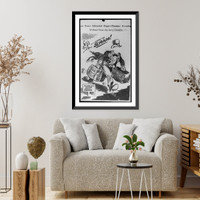 Historic Framed Print, [Political cartoon showing faceless Uncle Sam with luggage striding rapidly away from Soviet China"]",  17-7/8" x 21-7/8"