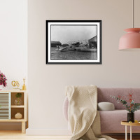 Historic Framed Print, [German airplane before take-off. On a Flanders naval airfield - 1917],  17-7/8" x 21-7/8"