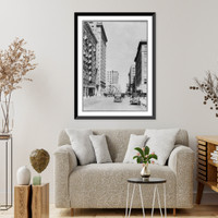 Historic Framed Print, [Texas - Houston - Business section - Liberty Bond banner across avenue],  17-7/8" x 21-7/8"