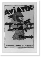 Historic Framed Print, [Advertisement for aviation industrial firms publ. in Motor Magazine: Aviatik Flugzeuge - Auto. u. Aviatik A.G. - Leipzig],  17-7/8" x 21-7/8"