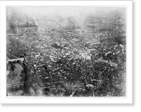 Historic Framed Print, [Grand Balloon... de Mr. Henry Giffard, 1878 - High aerial view of Paris from Balloon],  17-7/8" x 21-7/8"