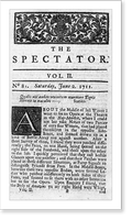 Historic Framed Print, Page 1 of The Spectator, (London, 1712-17), no. 81; Sat., June 2, 1711,  17-7/8" x 21-7/8"