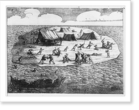 Historic Framed Print, [Fighting on an island after a shipwreck - Dutch East Indies - 16. ],  17-7/8" x 21-7/8"