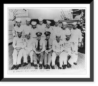 Historic Framed Print, [Jimmy Carter posed with O" Division on deck of U.S.S. WYOMING,  June 1947]",  17-7/8" x 21-7/8"