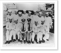 Historic Framed Print, [Jimmy Carter posed with O" Division on deck of U.S.S. WYOMING,  June 1947]",  17-7/8" x 21-7/8"
