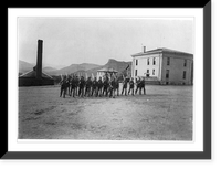Historic Framed Print, [Boys at drill (marching), Golden Industrial School, Denver, Colorado: Boys marching toward camera],  17-7/8" x 21-7/8"