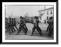 Historic Framed Print, [Boys at drill (marching), Golden Industrial School, Denver, Colorado: Side view of boys marching in foreground],  17-7/8" x 21-7/8"