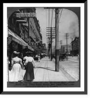 Historic Framed Print, In the capital city of the Mormons - Main Street north from Third Street South, Salt Lake City, Utah,  17-7/8" x 21-7/8"