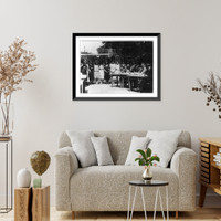 Historic Framed Print, Miss Washington being selected by judges in the Italian garden of the Washington Arts Club,  17-7/8" x 21-7/8"