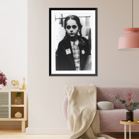 Historic Framed Print, A little Belgian girl who like thousands of Belgian children is fed mainly on potato peels,  17-7/8" x 21-7/8"