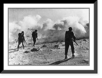 Historic Framed Print, The British offensive in Libya. British soldiers advancing throught a smoke screen,  17-7/8" x 21-7/8"