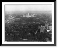 Historic Framed Print, [D.C. Washington. Capitol. Exterior. 190? View from top of Washington Monument across wooded Mall; Smithsonian at right],  17-7/8" x 21-7/8"