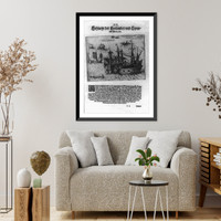 Historic Framed Print, [Battle for Manila between Dutch and Spanish warships. ca. 1600],  17-7/8" x 21-7/8"