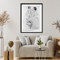 Historic Framed Print, Mother Marie dressing her baby after its bath.Mary Cassatt,  17-7/8" x 21-7/8"