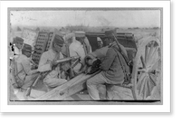 Historic Framed Print, [Mexican War, 1914: Federal artillery in action in six-day Ojinaga siege],  17-7/8" x 21-7/8"