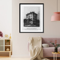 Historic Framed Print, Residence of Peter Schermerhorn, N.W. corner of Great Jones St. and Lafayette Place, New York City,  17-7/8" x 21-7/8"