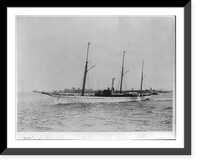 Historic Framed Print, [Steam yachts: ALATUNLA(?) - side view with bow in left foreground],  17-7/8" x 21-7/8"