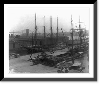 Historic Framed Print, Sailing vessels at dock, New York, N.Y.,  17-7/8" x 21-7/8"