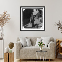 Historic Framed Print, [Newsboy holding up newspaper, Denver, Colorado],  17-7/8" x 21-7/8"