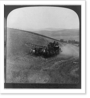 Historic Framed Print, Twenty six horse combined harvester at work - reaping, threshing, and sacking, Wash.,  17-7/8" x 21-7/8"