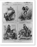 Historic Framed Print, Cartoons on current topics [including Ben Hill's attempt to reunite the Democratic Party],  17-7/8" x 21-7/8"