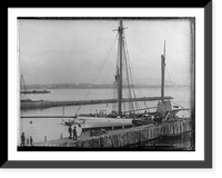 Historic Framed Print, Rigging the VOLUNTEER [sailing yacht?] at Lawley's,  17-7/8" x 21-7/8"