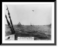 Historic Framed Print, Start of San Francisco to Tahiti race. The longest yacht race ever sailed, June 10, 1925. Left to right: ELOISE, IDALIA, SHAWNEE, MARINER,  17-7/8" x 21-7/8"