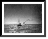 Historic Framed Print, [Creole Petroleum Corp. well being drilled in the Tia Juana field on Lake Maracaibo, Venezuela, Feb. 1944],  17-7/8" x 21-7/8"