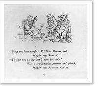 Historic Framed Print, [Hey Diddle Diddle Picture Book, Caldecott p. 17 - playing the mandolin (b&w) Frog & Mouse],  17-7/8" x 21-7/8"