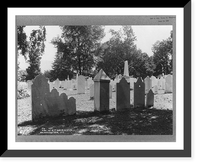 Historic Framed Print, Vermont. Bennington. Quaint tombstones,  17-7/8" x 21-7/8"