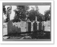 Historic Framed Print, Vermont. Bennington. Quaint tombstones,  17-7/8" x 21-7/8"