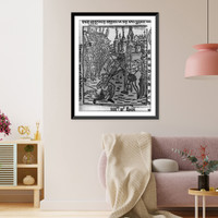 Historic Framed Print, Woodcut in Werner Rolevinck, Fasciculus Temporum,  17-7/8" x 21-7/8"