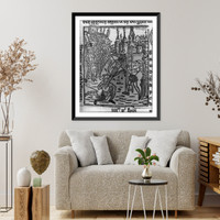 Historic Framed Print, Woodcut in Werner Rolevinck, Fasciculus Temporum,  17-7/8" x 21-7/8"