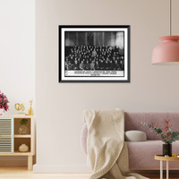Historic Framed Print, [Large group portrait of Stalin and Politburo],  17-7/8" x 21-7/8"