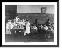 Historic Framed Print, [Classroom scene in Washington, D.C. elementary school - children working with blocks and at blackboard in mathematics class],  17-7/8" x 21-7/8"
